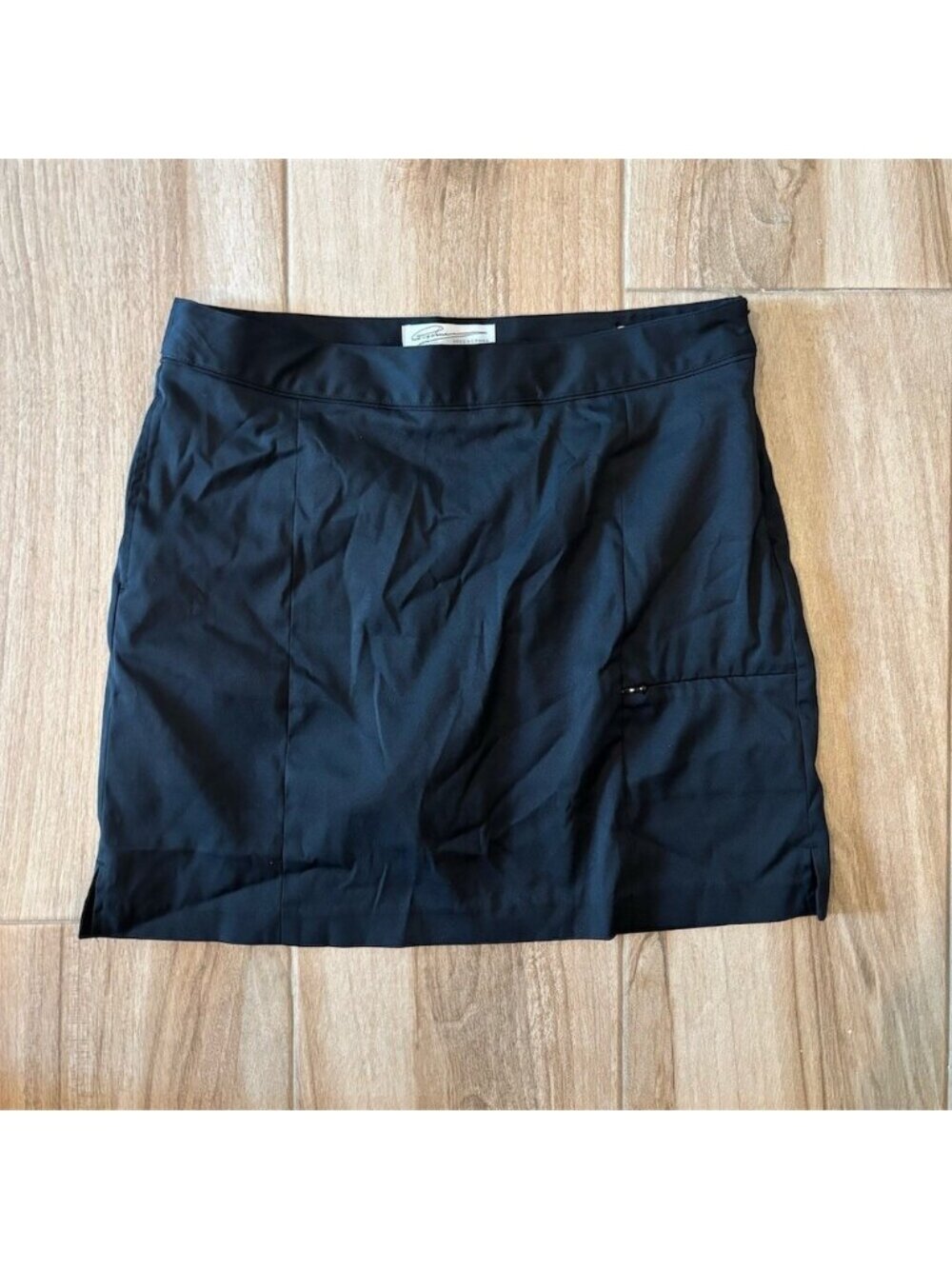 Greg Norman Skort Womens Size 6 Black Golf Athleisure Stretch Zip Pocket